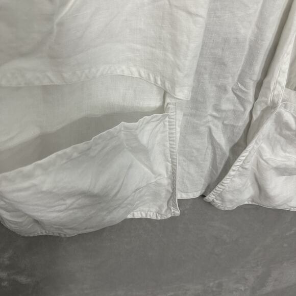 White Linen Top Boxy Lagenlook Artsy Artist Quiet Luxury Women’s 12 Vintage - Picture 4 of 15